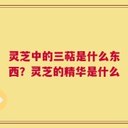 灵芝中的三萜是什么东西？灵芝的精华是什么