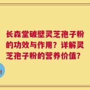 长森堂破壁灵芝孢子粉的功效与作用？详解灵芝孢子粉的营养价值？
