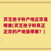 灵芝孢子粉产地正宗是哪里(灵芝孢子粉真正正宗的产地是哪里？)