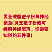 灵芝破壁孢子粉与神经衰落(灵芝孢子粉或可缓解神经衰落，你需要知道的五件事)