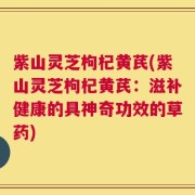 紫山灵芝枸杞黄芪(紫山灵芝枸杞黄芪：滋补健康的具神奇功效的草药)