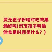 灵芝孢子粉啥时吃效果最好呢(灵芝孢子粉最佳食用时间是什么？)