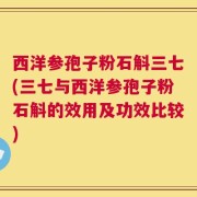 西洋参孢子粉石斛三七(三七与西洋参孢子粉石斛的效用及功效比较)
