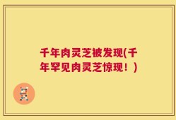 千年肉灵芝被发现(千年罕见肉灵芝惊现！)