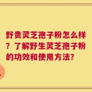 野贵灵芝孢子粉怎么样？了解野生灵芝孢子粉的功效和使用方法？