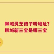 聊城灵芝孢子粉地址？聊城新三宝是哪三宝