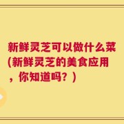 新鲜灵芝可以做什么菜(新鲜灵芝的美食应用，你知道吗？)