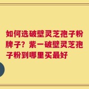如何选破壁灵芝孢子粉牌子？紫一破壁灵芝孢子粉到哪里买最好