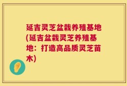 延吉灵芝盆栽养殖基地(延吉盆栽灵芝养殖基地：打造高品质灵芝苗木)