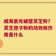 威海紫光破壁灵芝粉？灵芝孢子粉的功效和作用是什么