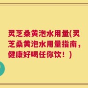 灵芝桑黄泡水用量(灵芝桑黄泡水用量指南，健康好喝任你饮！)