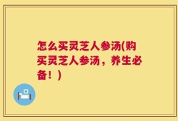 怎么买灵芝人参汤(购买灵芝人参汤，养生必备！)
