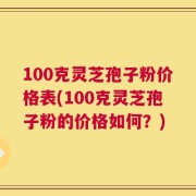 100克灵芝孢子粉价格表(100克灵芝孢子粉的价格如何？)