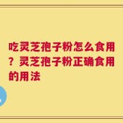 吃灵芝孢子粉怎么食用？灵芝孢子粉正确食用的用法
