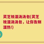 灵芝祛湿汤汤包(灵芝祛湿汤汤包，让你告别湿热!)
