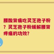 腰酸背痛吃灵芝孢子粉？灵芝孢子粉缓解腰背疼痛的功效？