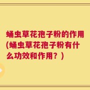 蛹虫草花孢子粉的作用(蛹虫草花孢子粉有什么功效和作用？)