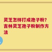 灵芝怎样打成孢子粉？吉林灵芝孢子粉制作方法