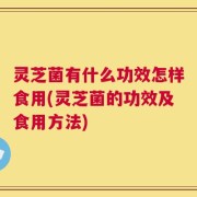 灵芝菌有什么功效怎样食用(灵芝菌的功效及食用方法)