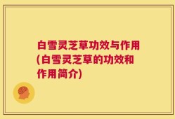 白雪灵芝草功效与作用(白雪灵芝草的功效和作用简介)