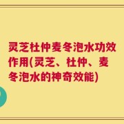 灵芝杜仲麦冬泡水功效作用(灵芝、杜仲、麦冬泡水的神奇效能)