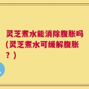 灵芝煮水能消除腹胀吗(灵芝煮水可缓解腹胀？)