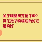 关于破壁灵芝孢子粉？灵芝孢子粉碾压的好还是粉好
