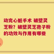 动完心脏手术 破壁灵芝粉？破壁灵芝孢子粉的功效与作用有哪些