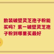 散装破壁灵芝孢子粉能买吗？紫一破壁灵芝孢子粉到哪里买最好