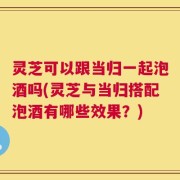 灵芝可以跟当归一起泡酒吗(灵芝与当归搭配泡酒有哪些效果？)