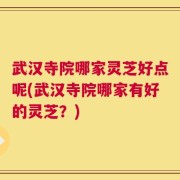 武汉寺院哪家灵芝好点呢(武汉寺院哪家有好的灵芝？)