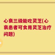 心衰三级能吃灵芝(心衰患者可食用灵芝治疗问题)