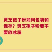灵芝孢子粉如何包装和保存？灵芝孢子粉要不要放冰箱