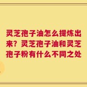 灵芝孢子油怎么提炼出来？灵芝孢子油和灵芝孢子粉有什么不同之处