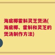 海底椰霍斛灵芝煲汤(海底椰、霍斛和灵芝的煲汤制作方法)