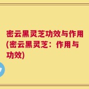 密云黑灵芝功效与作用(密云黑灵芝：作用与功效)