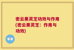密云黑灵芝功效与作用(密云黑灵芝：作用与功效)