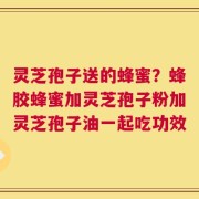 灵芝孢子送的蜂蜜？蜂胶蜂蜜加灵芝孢子粉加灵芝孢子油一起吃功效