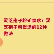 灵芝孢子粉矿泉水？灵芝孢子粉煲汤的12种做法