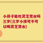 小孩子能吃灵芝煲水吗三岁(三岁小孩可不可以喝灵芝煲水)