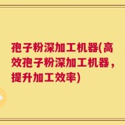 孢子粉深加工机器(高效孢子粉深加工机器，提升加工效率)