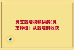 灵芝栽培视频讲解(灵芝种植：从栽培到收获