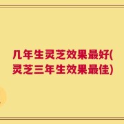 几年生灵芝效果最好(灵芝三年生效果最佳)