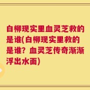 白柳现实里血灵芝救的是谁(白柳现实里救的是谁？血灵芝传奇渐渐浮出水面)