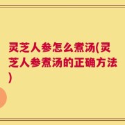 灵芝人参怎么煮汤(灵芝人参煮汤的正确方法)