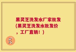 黑灵芝洗发水厂家批发(黑灵芝洗发水批发价，工厂直销！)