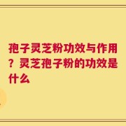 孢子灵芝粉功效与作用？灵芝孢子粉的功效是什么