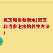 灵芝和当参泡水(灵芝和当参泡水的养生方法)