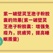 紫一破壁灵芝孢子粉胶囊的效果(紫一破壁灵芝孢子粉胶囊：增强免疫力，抗疲劳，提高睡眠质量)