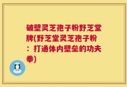 破壁灵芝孢子粉野芝堂牌(野芝堂灵芝孢子粉：打通体内壁垒的功夫拳)